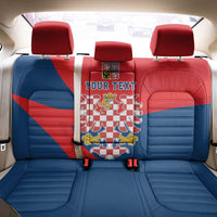 Personalized Coat of Arms of Moravia Back Car Seat Cover Gold-crowned White Red Checkered Eagle