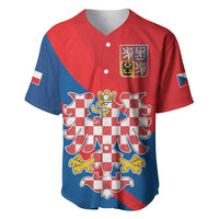 Personalized Coat of Arms of Moravia Baseball Jersey Gold-crowned White Red Checkered Eagle