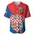Personalized Coat of Arms of Moravia Baseball Jersey Gold-crowned White Red Checkered Eagle