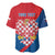 Personalized Coat of Arms of Moravia Baseball Jersey Gold-crowned White Red Checkered Eagle