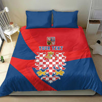 Personalized Coat of Arms of Moravia Bedding Set Gold-crowned White Red Checkered Eagle