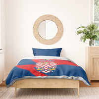 Personalized Coat of Arms of Moravia Bedding Set Gold-crowned White Red Checkered Eagle