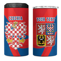 Personalized Coat of arms of Moravia 4 in 1 Can Cooler Tumbler Gold-crowned White Red Checkered Eagle