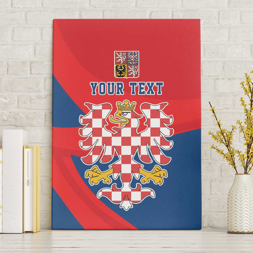 Personalized Coat of Arms of Moravia Canvas Wall Art Gold-crowned White Red Checkered Eagle