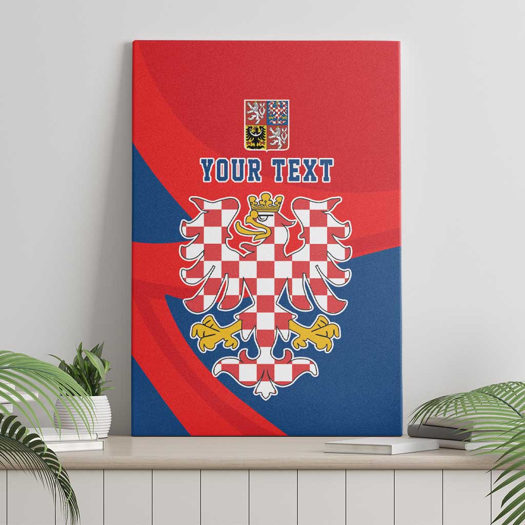 Personalized Coat of Arms of Moravia Canvas Wall Art Gold-crowned White Red Checkered Eagle