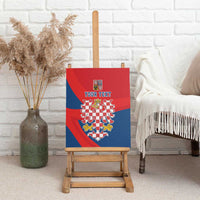 Personalized Coat of Arms of Moravia Canvas Wall Art Gold-crowned White Red Checkered Eagle