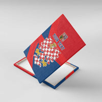 Personalized Coat of Arms of Moravia Canvas Wall Art Gold-crowned White Red Checkered Eagle