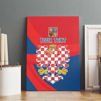 Personalized Coat of Arms of Moravia Canvas Wall Art Gold-crowned White Red Checkered Eagle