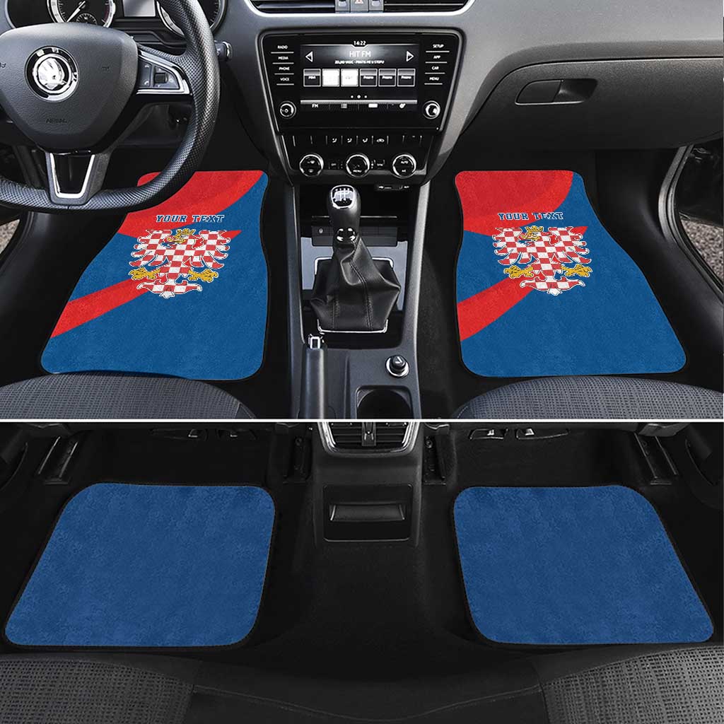 Personalized Coat of Arms of Moravia Car Mats Gold-crowned White Red Checkered Eagle