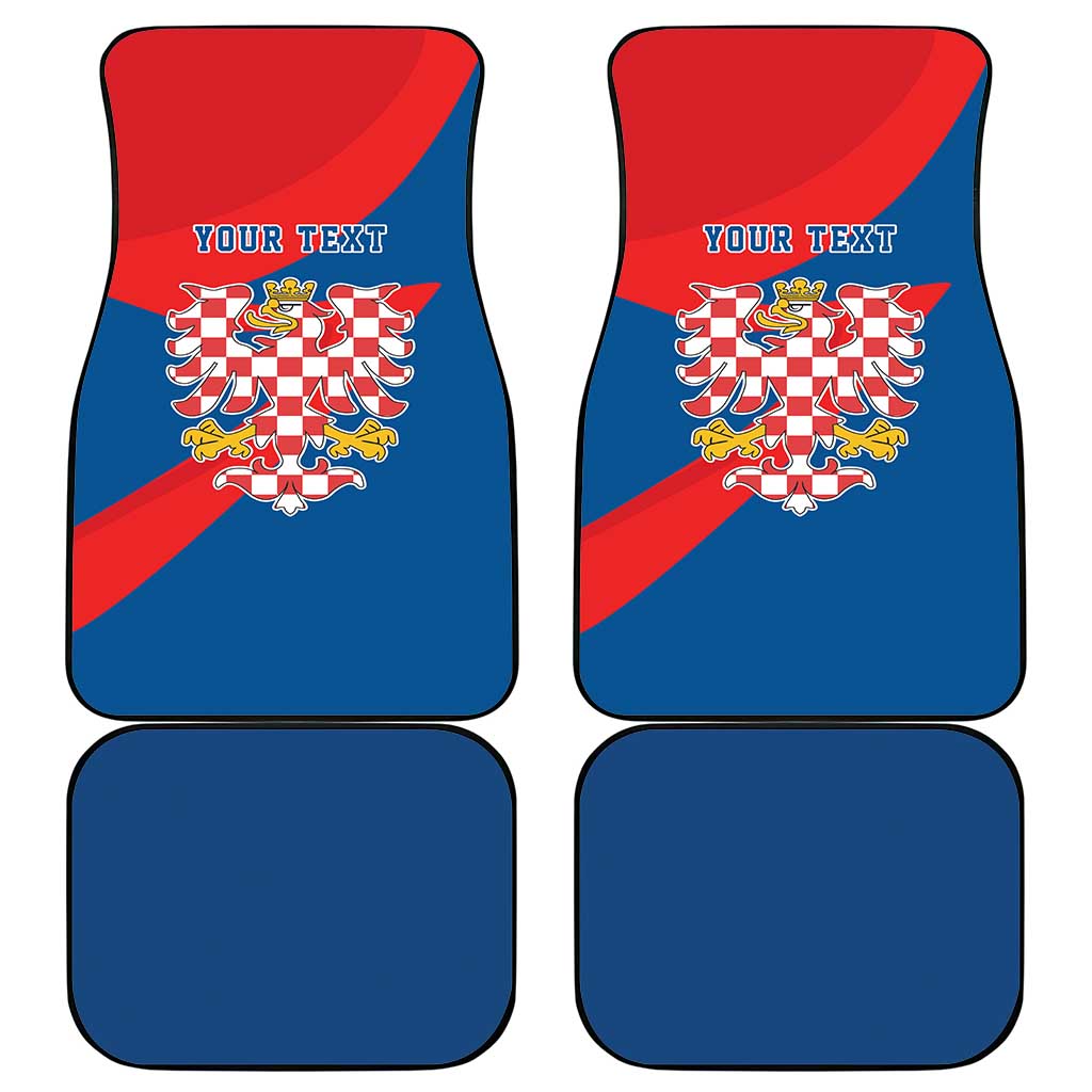 Personalized Coat of Arms of Moravia Car Mats Gold-crowned White Red Checkered Eagle