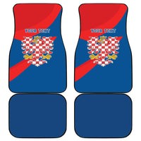 Personalized Coat of Arms of Moravia Car Mats Gold-crowned White Red Checkered Eagle