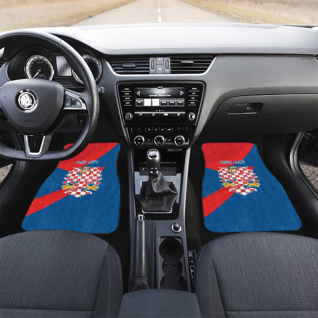 Personalized Coat of Arms of Moravia Car Mats Gold-crowned White Red Checkered Eagle