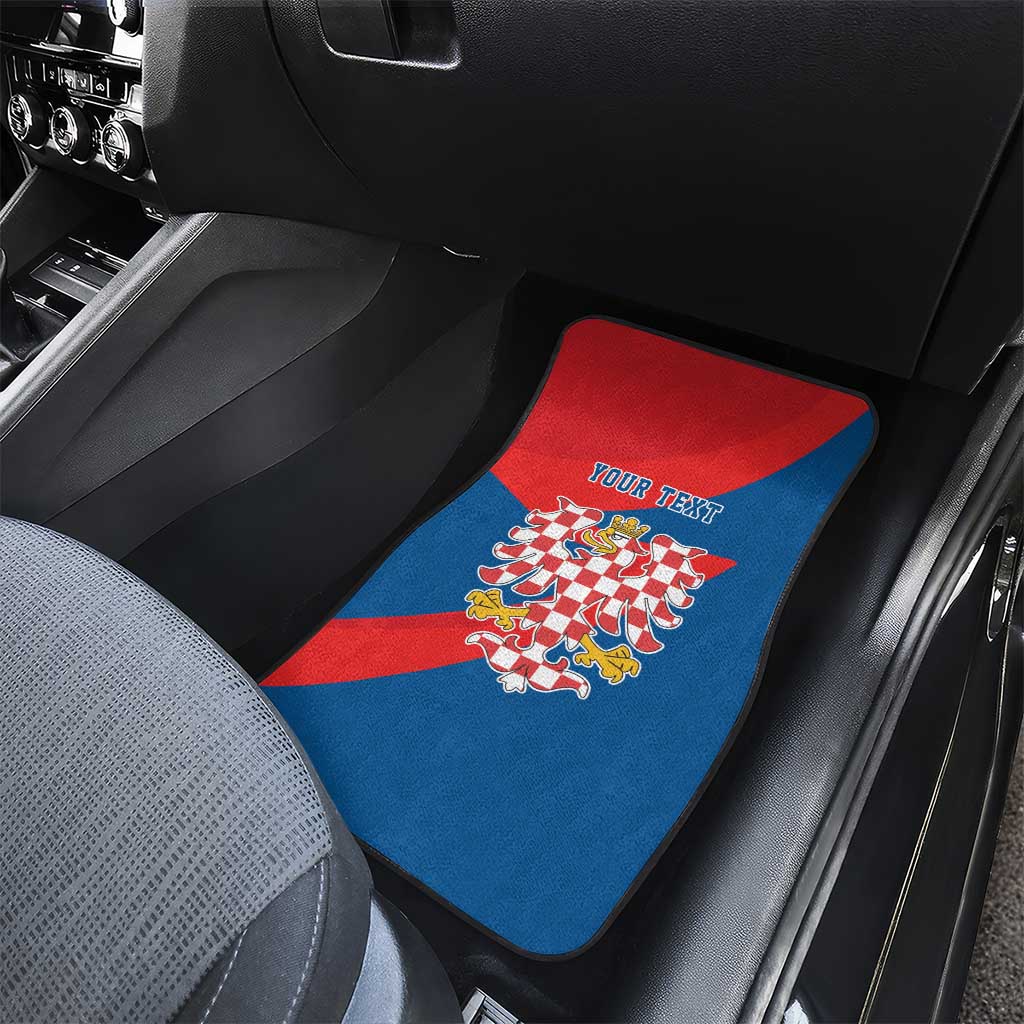 Personalized Coat of Arms of Moravia Car Mats Gold-crowned White Red Checkered Eagle