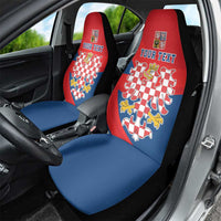 Personalized Coat of Arms of Moravia Car Seat Cover Gold-crowned White Red Checkered Eagle