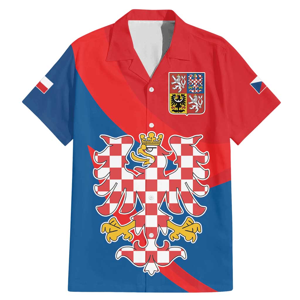 Personalized Coat of Arms of Moravia Family Matching Mermaid Dress and Hawaiian Shirt Gold-crowned White Red Checkered Eagle