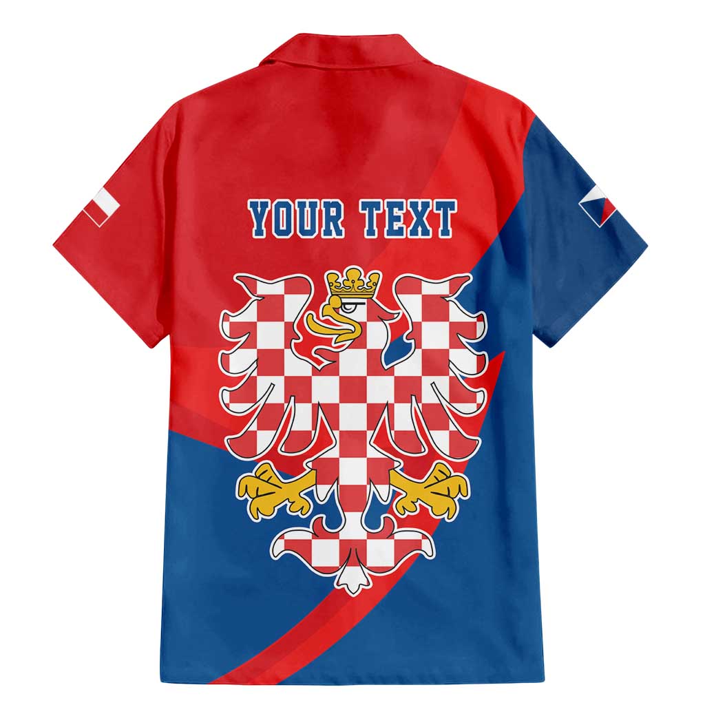 Personalized Coat of Arms of Moravia Family Matching Mermaid Dress and Hawaiian Shirt Gold-crowned White Red Checkered Eagle