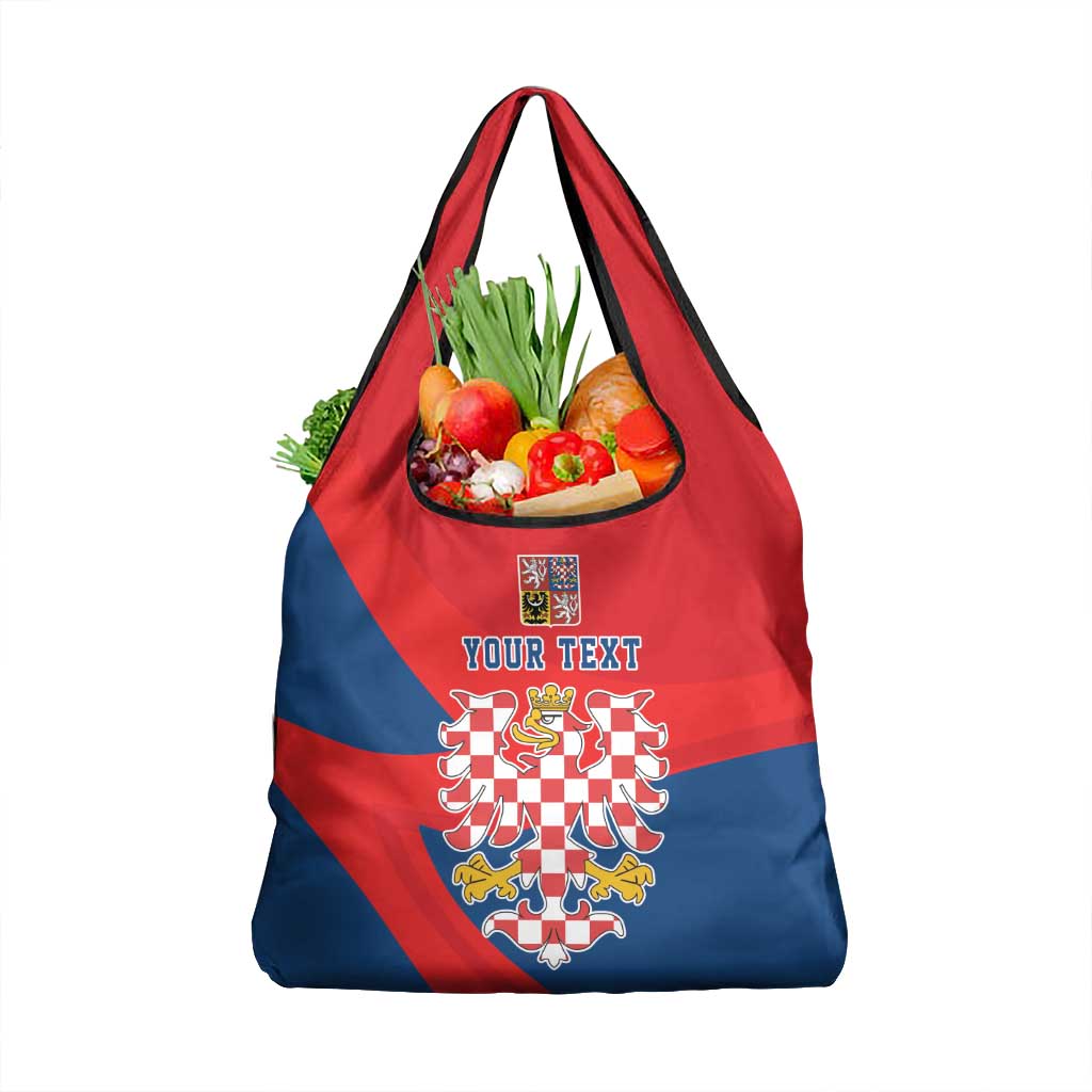 Personalized Coat of Arms of Moravia Grocery Bag Gold-crowned White Red Checkered Eagle