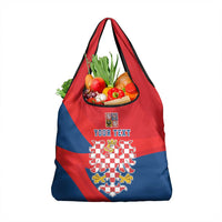 Personalized Coat of Arms of Moravia Grocery Bag Gold-crowned White Red Checkered Eagle