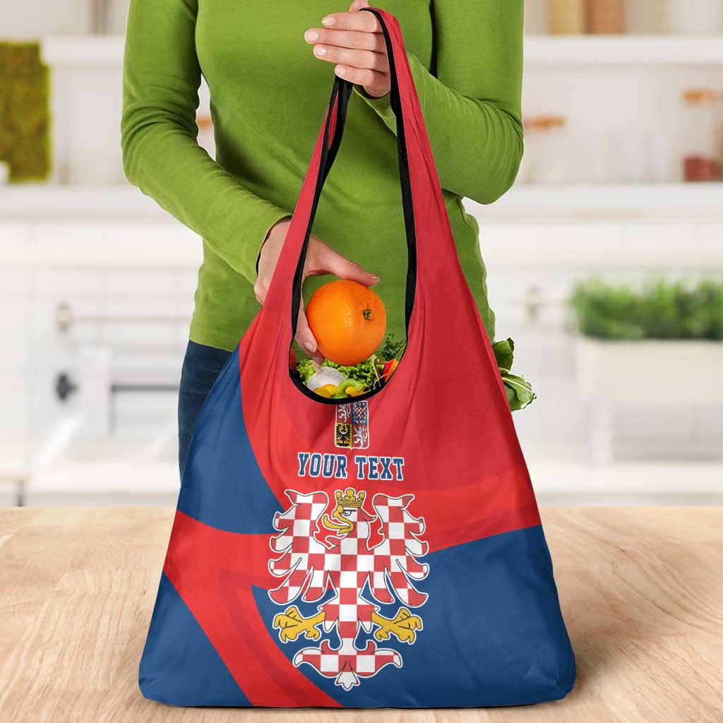 Personalized Coat of Arms of Moravia Grocery Bag Gold-crowned White Red Checkered Eagle