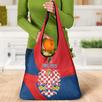Personalized Coat of Arms of Moravia Grocery Bag Gold-crowned White Red Checkered Eagle