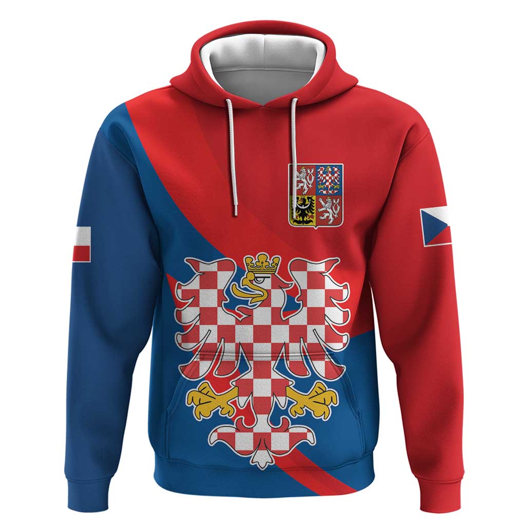 Personalized Coat of Arms of Moravia Hoodie Gold-crowned White Red Checkered Eagle