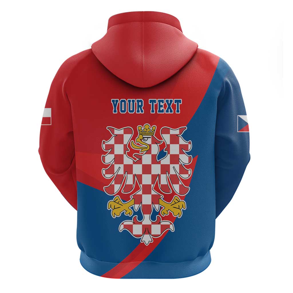 Personalized Coat of Arms of Moravia Hoodie Gold-crowned White Red Checkered Eagle