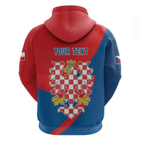 Personalized Coat of Arms of Moravia Hoodie Gold-crowned White Red Checkered Eagle