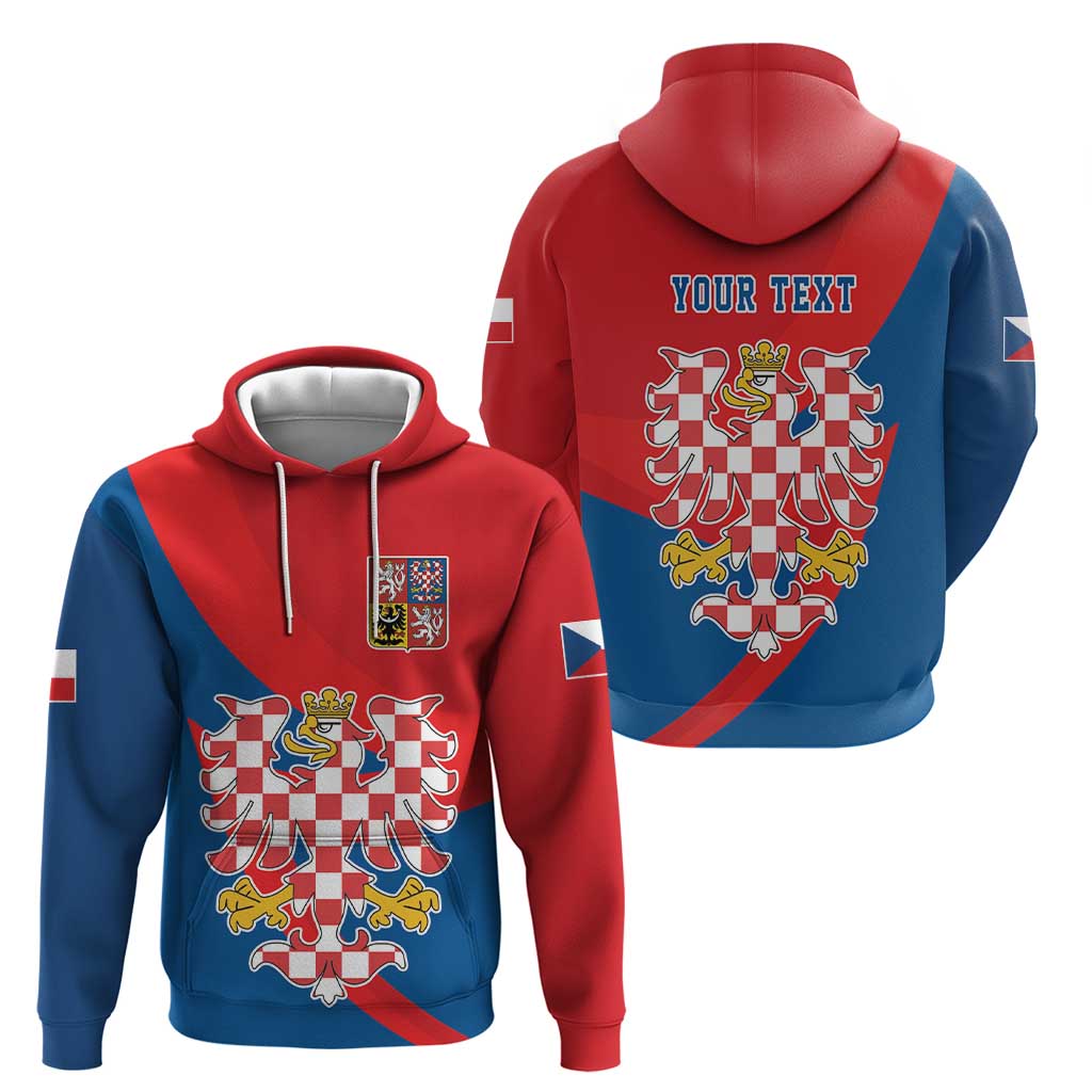 Personalized Coat of Arms of Moravia Hoodie Gold-crowned White Red Checkered Eagle