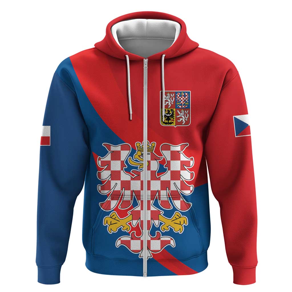 Personalized Coat of Arms of Moravia Hoodie Gold-crowned White Red Checkered Eagle