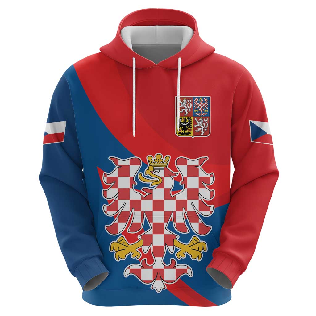 Personalized Coat of Arms of Moravia Hoodie Gold-crowned White Red Checkered Eagle