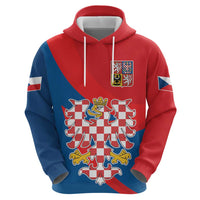 Personalized Coat of Arms of Moravia Hoodie Gold-crowned White Red Checkered Eagle
