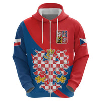 Personalized Coat of Arms of Moravia Hoodie Gold-crowned White Red Checkered Eagle