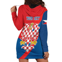 Personalized Coat of Arms of Moravia Hoodie Dress Gold-crowned White Red Checkered Eagle