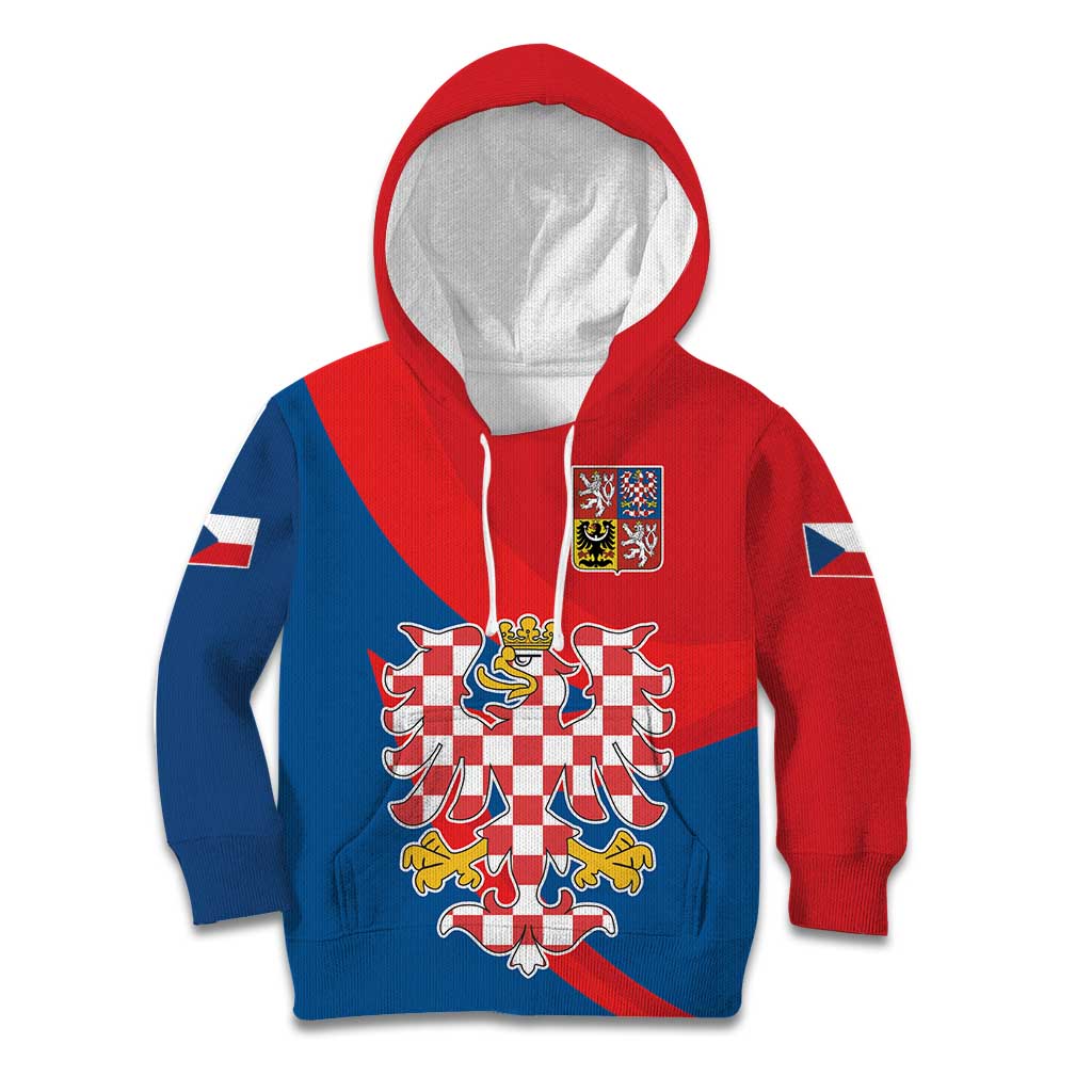 Personalized Coat of Arms of Moravia Kid Hoodie Gold-crowned White Red Checkered Eagle