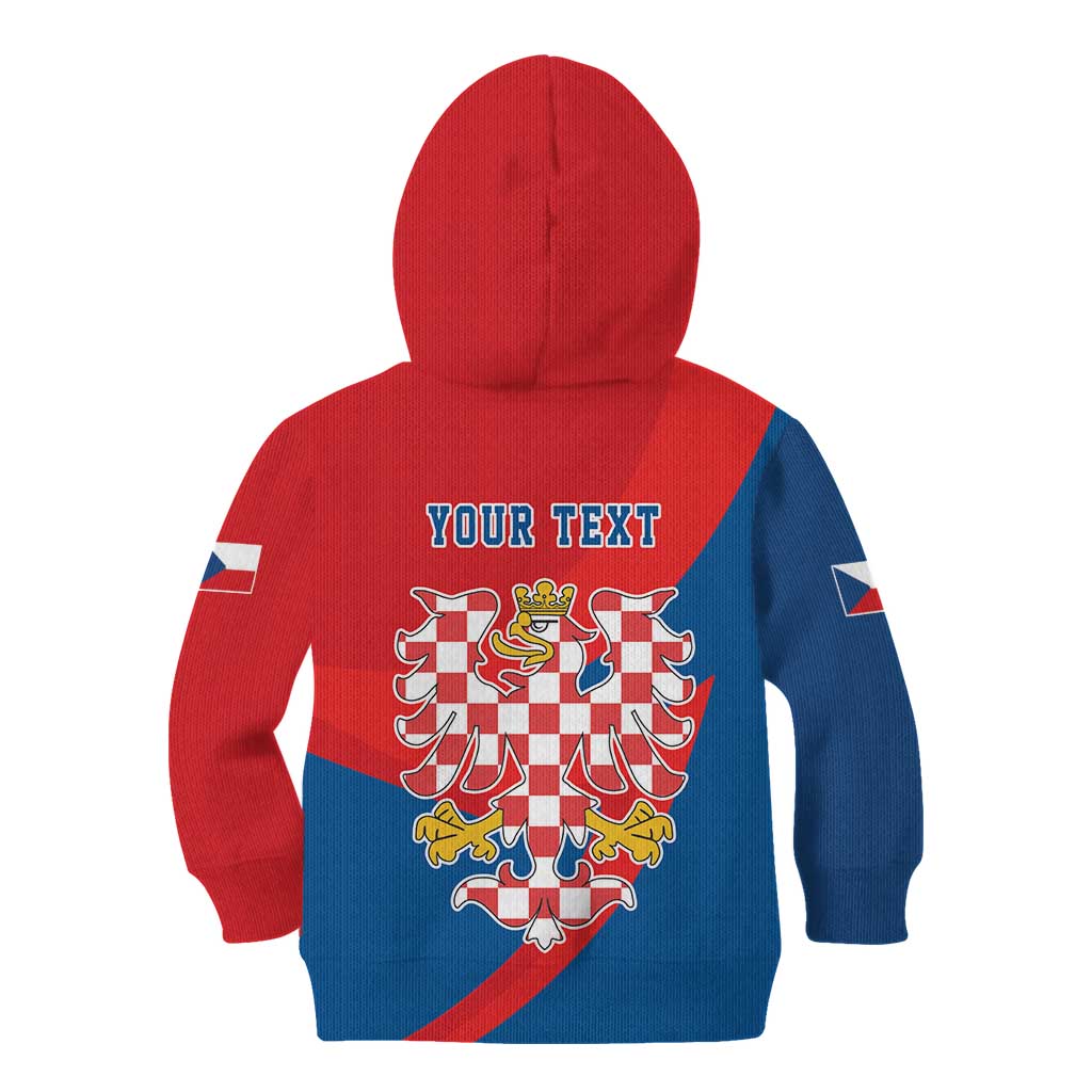 Personalized Coat of Arms of Moravia Kid Hoodie Gold-crowned White Red Checkered Eagle