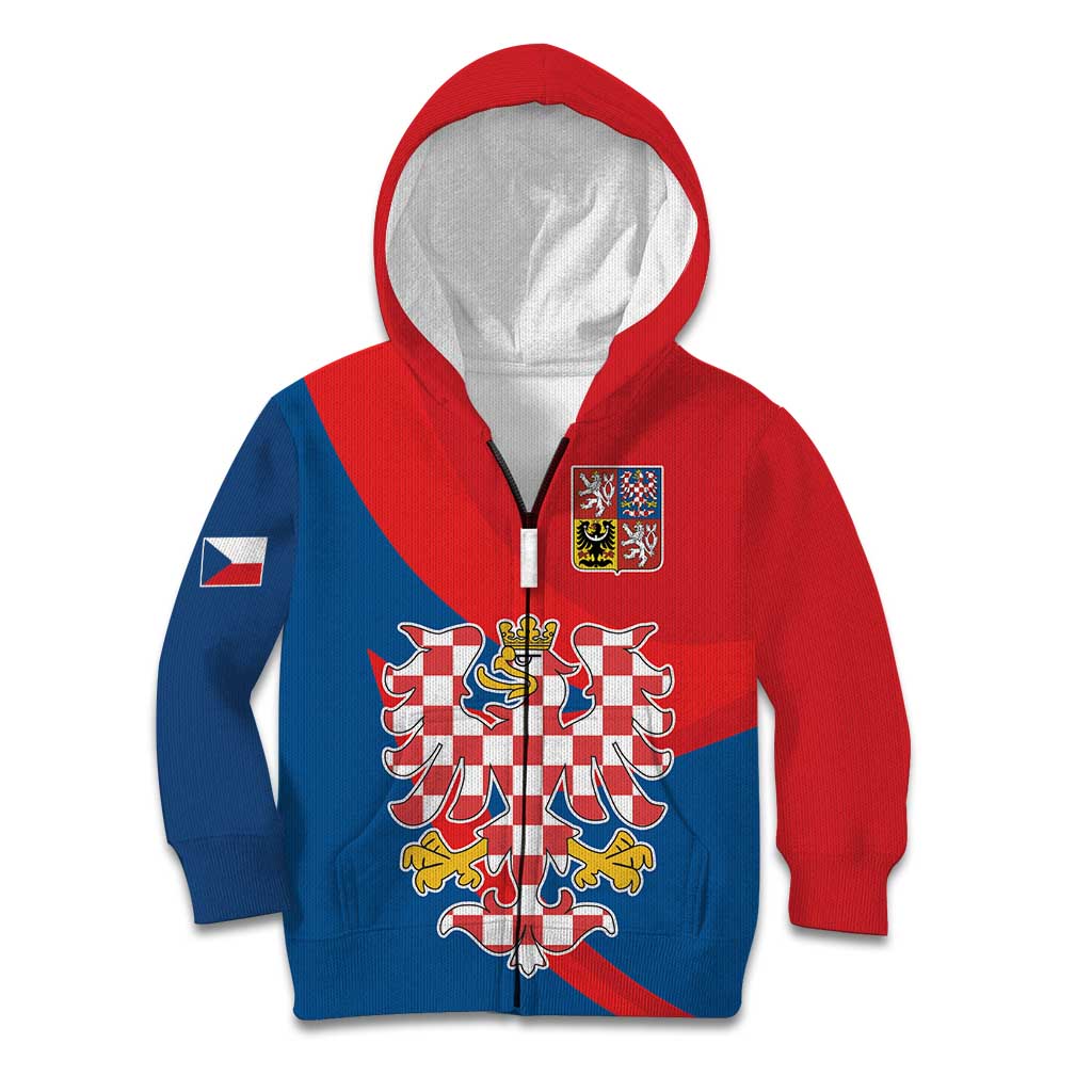 Personalized Coat of Arms of Moravia Kid Hoodie Gold-crowned White Red Checkered Eagle