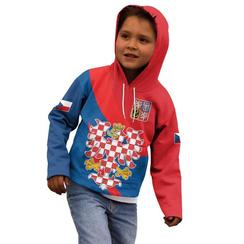 Personalized Coat of Arms of Moravia Kid Hoodie Gold-crowned White Red Checkered Eagle