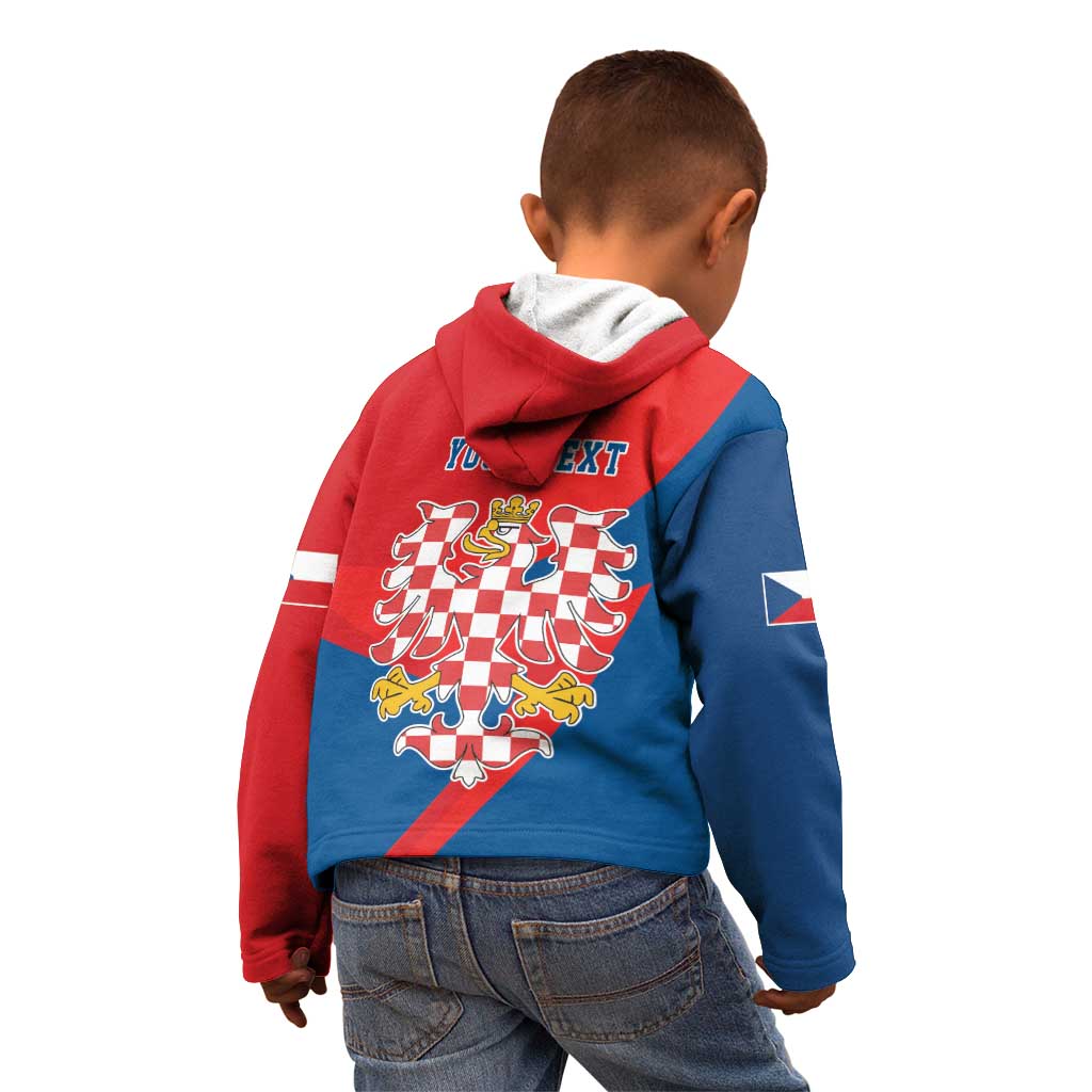 Personalized Coat of Arms of Moravia Kid Hoodie Gold-crowned White Red Checkered Eagle