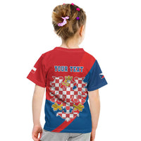 Personalized Coat of Arms of Moravia Kid T Shirt Gold-crowned White Red Checkered Eagle