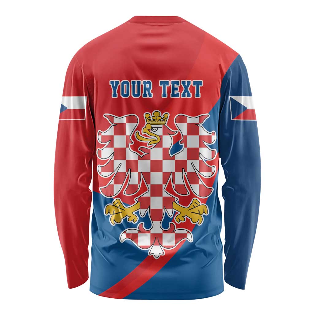 Personalized Coat of Arms of Moravia Long Sleeve Shirt Gold-crowned White Red Checkered Eagle LT17 - Wonder Print Shop