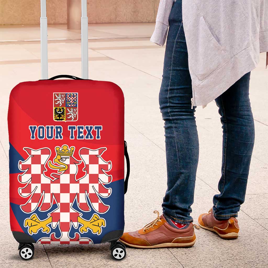 Personalized Coat of Arms of Moravia Luggage Cover Gold-crowned White Red Checkered Eagle