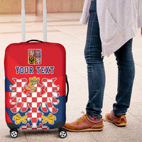 Personalized Coat of Arms of Moravia Luggage Cover Gold-crowned White Red Checkered Eagle