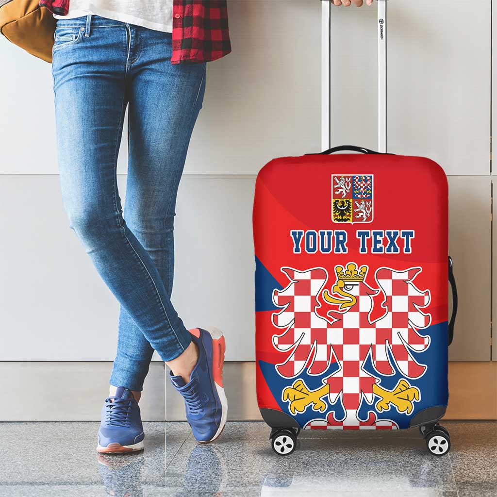 Personalized Coat of Arms of Moravia Luggage Cover Gold-crowned White Red Checkered Eagle