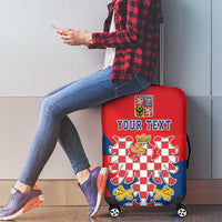 Personalized Coat of Arms of Moravia Luggage Cover Gold-crowned White Red Checkered Eagle