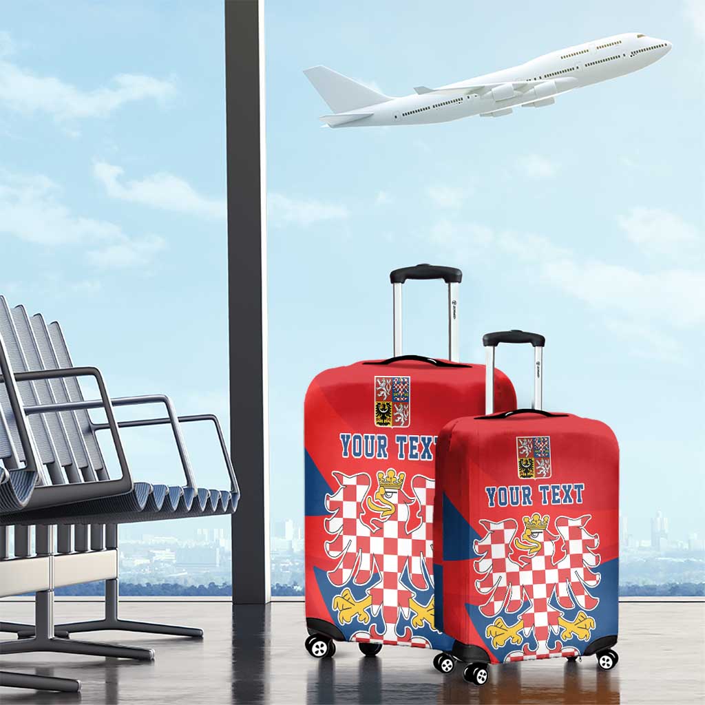 Personalized Coat of Arms of Moravia Luggage Cover Gold-crowned White Red Checkered Eagle