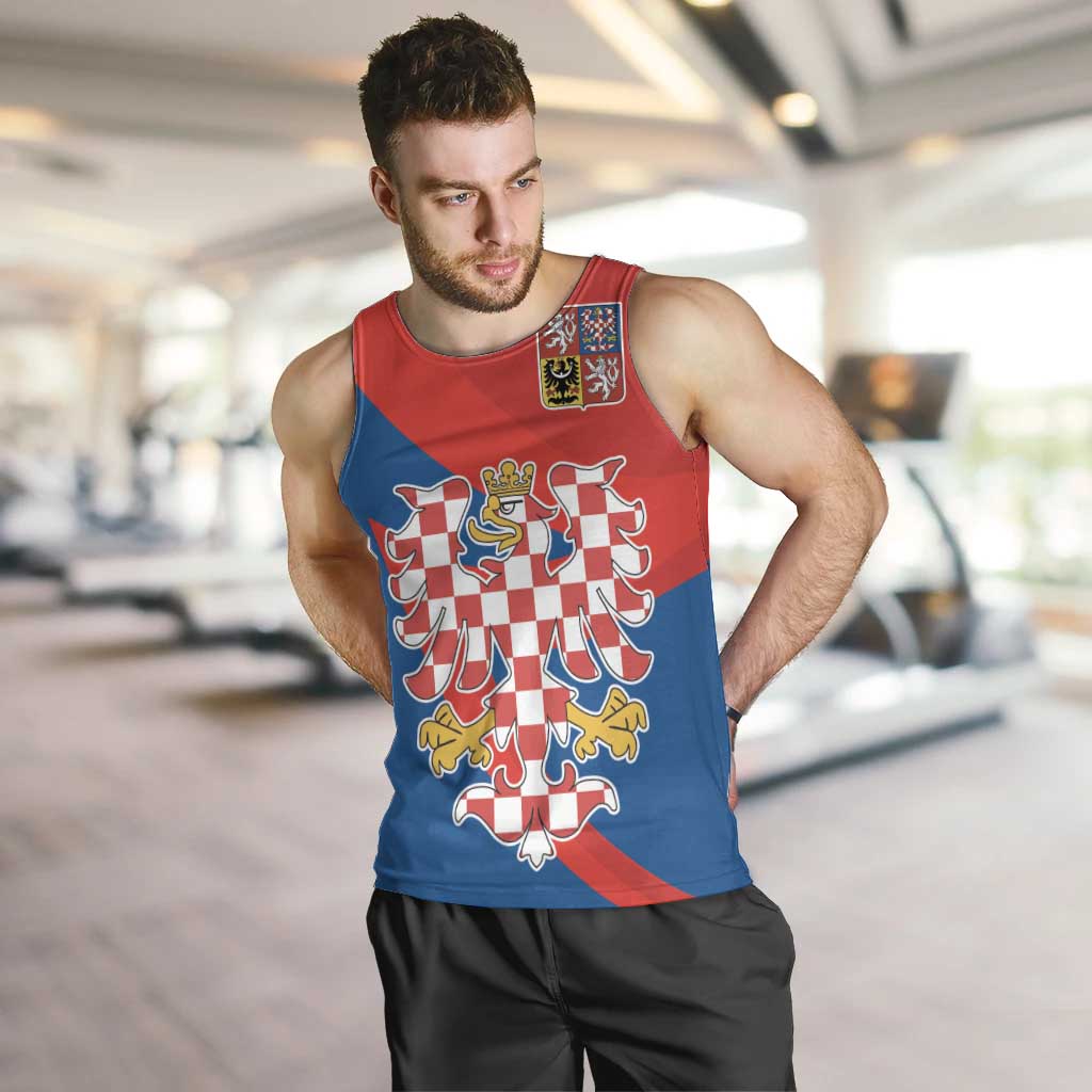 Personalized Coat of Arms of Moravia Men Tank Top Gold-crowned White Red Checkered Eagle LT17 - Wonder Print Shop