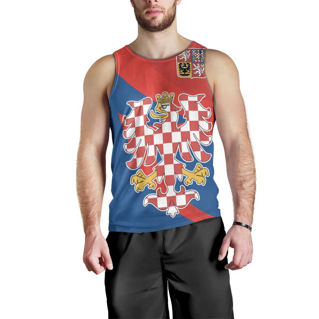 Personalized Coat of Arms of Moravia Men Tank Top Gold-crowned White Red Checkered Eagle LT17 - Wonder Print Shop