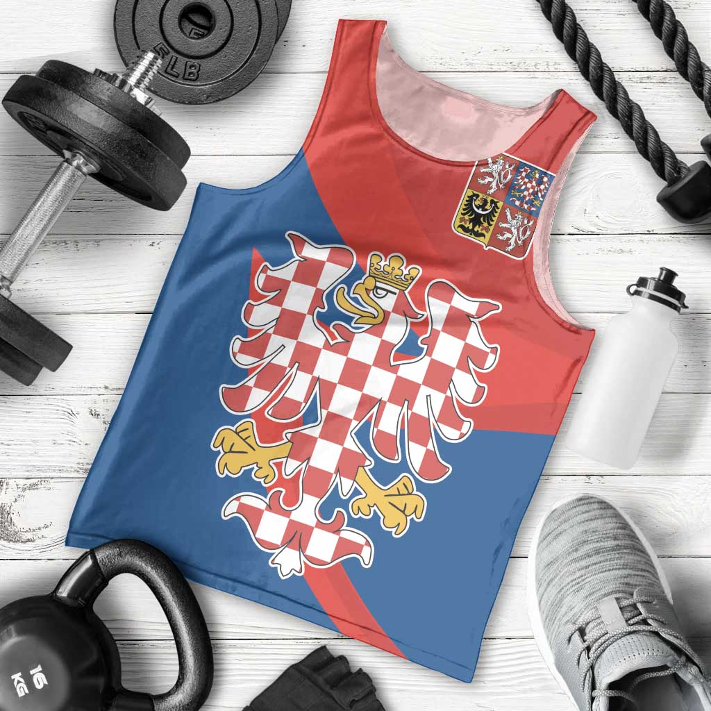 Personalized Coat of Arms of Moravia Men Tank Top Gold-crowned White Red Checkered Eagle LT17 - Wonder Print Shop