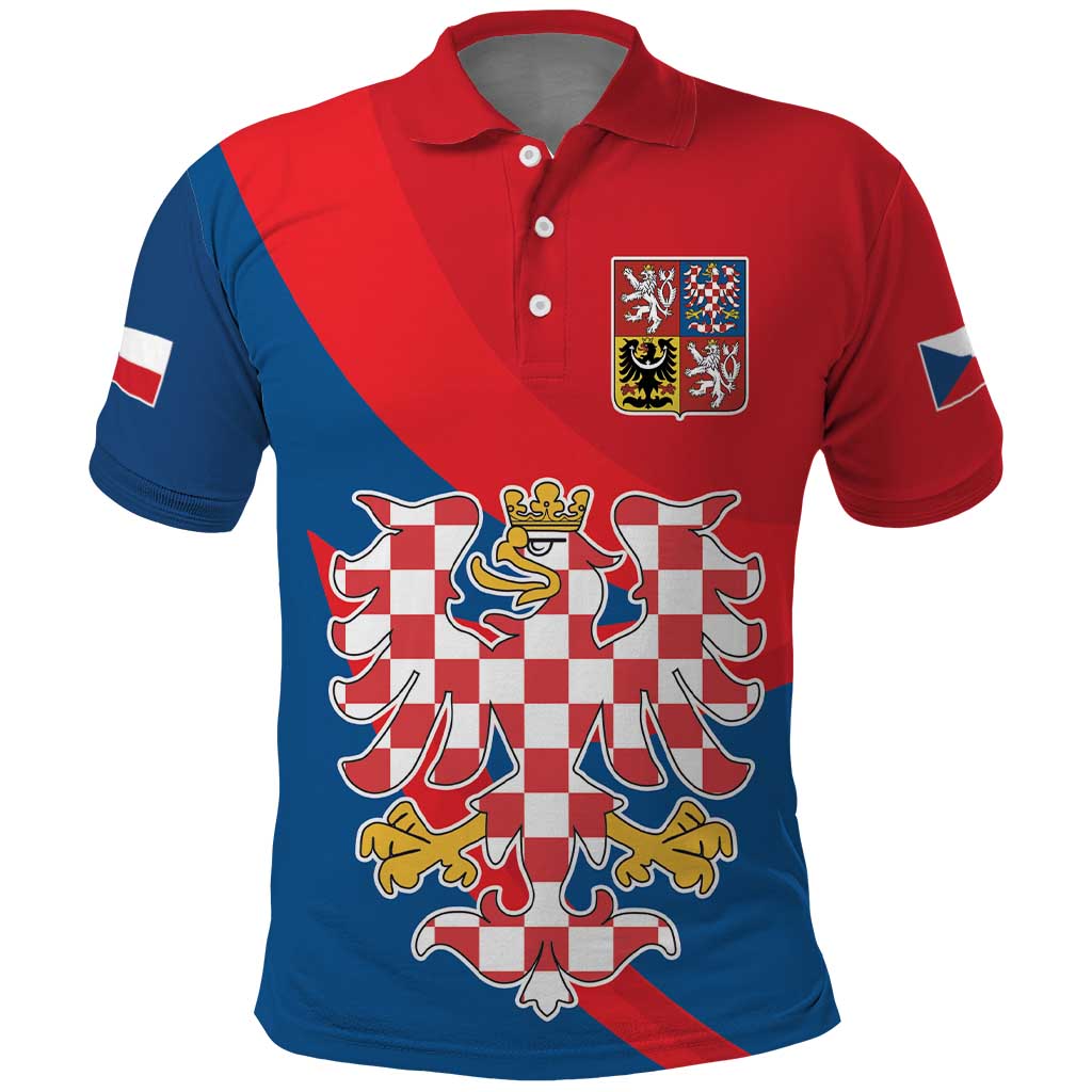 Personalized Coat of Arms of Moravia Polo Shirt Gold-crowned White Red Checkered Eagle LT17 - Wonder Print Shop