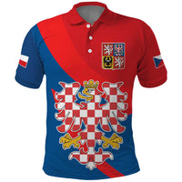 Personalized Coat of Arms of Moravia Polo Shirt Gold-crowned White Red Checkered Eagle LT17 - Wonder Print Shop